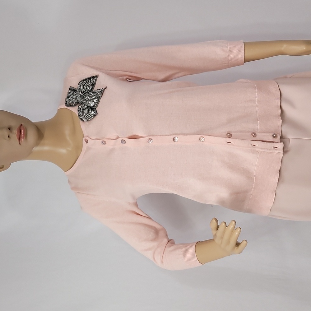 August Silk 3/4 Sleeve Cardigan Sweater